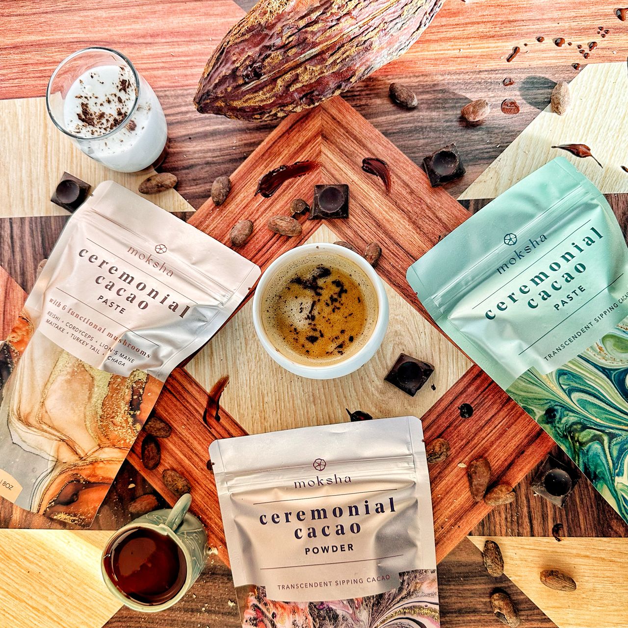 picture of 3 types of drinking cacao