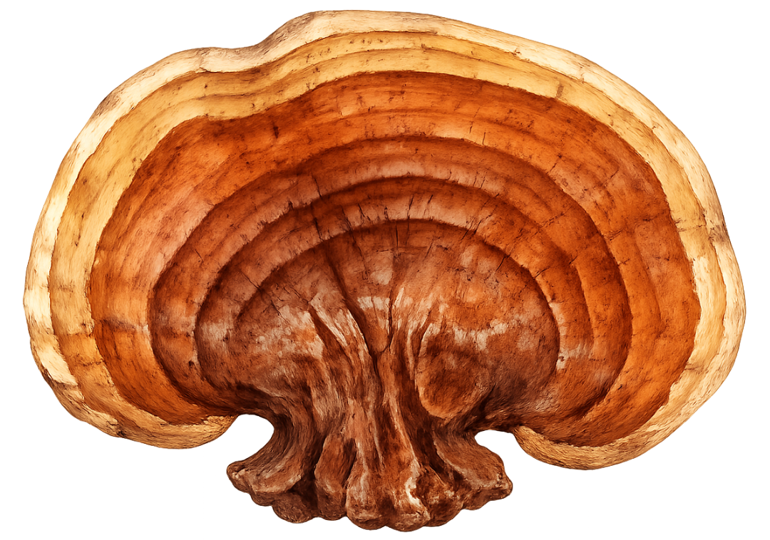 Watercolor illustration of Reishi Mushrooms