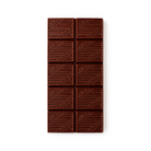 Unwrapped Moksha Kablon 70% single-origin dark chocolate bar from the Philippines, shown from above with textured rectangular segments on a light background